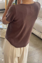 Load image into Gallery viewer, Chocolate Pointelle Babe Tee
