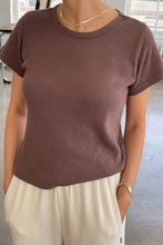 Load image into Gallery viewer, Chocolate Pointelle Babe Tee
