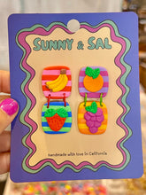 Load image into Gallery viewer, Striped Fruit Earrings
