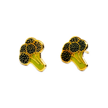 Load image into Gallery viewer, Broccoli Enamel Earrings
