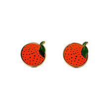 Load image into Gallery viewer, Orange Enamel Earrings
