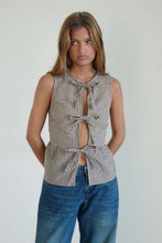 Load image into Gallery viewer, Brown Gingham Kayvata Tank
