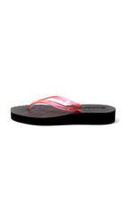 Load image into Gallery viewer, Red Transparent Tapered Platform Flip Flops
