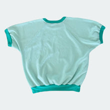 Load image into Gallery viewer, Vintage Teal Short Sleeve Ringer Sweatshirt
