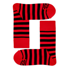 Load image into Gallery viewer, Red + Black Striped Socks
