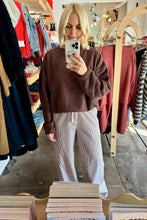 Load image into Gallery viewer, Chocolate Terry Daisy Pullover
