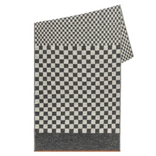 Load image into Gallery viewer, ParisWest_CheckerScf_charcoalltgray_coppertrim_flat_1024px
