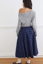 Load image into Gallery viewer, TAbKIKA-MIDI-SKIRT-MIDNIGHT-CHECK.jpg
