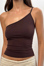 Load image into Gallery viewer, Chocolate Vey One Shoulder Top
