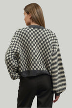 Load image into Gallery viewer, Charcoal Mixed Checker Cardigan
