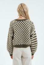 Load image into Gallery viewer, Olive Mixed Checker Cardigan
