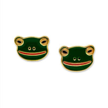 Load image into Gallery viewer, Frog Enamel Earrings Jewelry Jenny Lemons 
