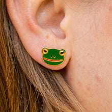 Load image into Gallery viewer, Frog Enamel Earrings Jewelry Jenny Lemons 
