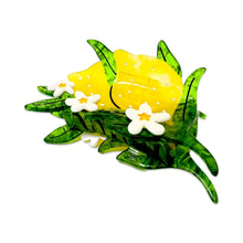 Load image into Gallery viewer, XL Lemon and Flowers Hair Claw Clip
