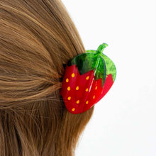 Load image into Gallery viewer, Midi Red Strawberry Hair Claw Accessories Jenny Lemons 
