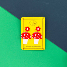 Load image into Gallery viewer, Mushrooms and Flowers Earrings Jewelry Jenny Lemons 
