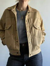 Load image into Gallery viewer, Lightweight Selvedge Khaki Trucker Jacket
