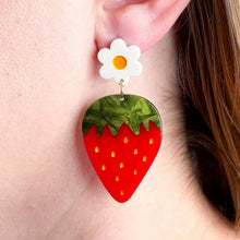 Load image into Gallery viewer, Strawberries and Flowers Earrings Jewelry Jenny Lemons 
