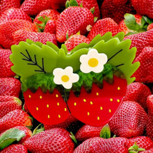 Load image into Gallery viewer, Strawberries and Flowers Hair Claw Accessories Jenny Lemons 

