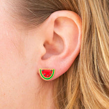 Load image into Gallery viewer, Watermelon Enamel Earrings Jewelry Jenny Lemons 
