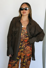 Load image into Gallery viewer, Brown Sofia Oversized Button Up
