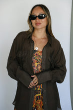 Load image into Gallery viewer, Brown Sofia Oversized Button Up
