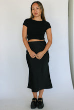 Load image into Gallery viewer, Black Ribbed Baby Tee
