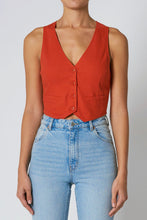 Load image into Gallery viewer, Blood Orange Linen Dallas Vest
