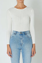 Load image into Gallery viewer, Cream Pointelle L/S Top
