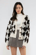 Load image into Gallery viewer, Brown Argyle Cardigan
