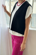 Load image into Gallery viewer, Black Cotton Granny Sweater Vest
