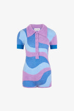 Load image into Gallery viewer, Sea Blue + Violet Good Vibrations Romper
