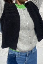 Load image into Gallery viewer, Black Cotton Granny Sweater Vest
