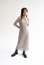Load image into Gallery viewer, Brown Houndstooth Elena Midi Dress

