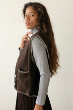Load image into Gallery viewer, Espresso Polar Fleece Stitch Vest

