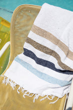 Load image into Gallery viewer, Blue Stripe Solimar Throw
