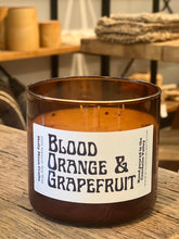 Load image into Gallery viewer, Blood Orange &amp; Grapefruit 16 oz Large Amber Jar
