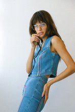 Load image into Gallery viewer, Rainbow Denim Vest
