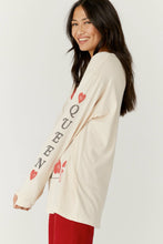 Load image into Gallery viewer, Queen Of Hearts Oversized Long Sleeve Tee
