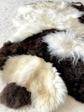 Load image into Gallery viewer, Brown &amp; White Upcycled sheepskin
