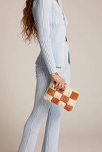 Load image into Gallery viewer, X Prism Cognac + White Checkered Patchwork Pouch
