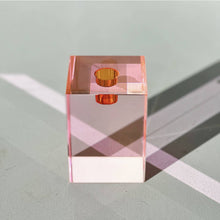 Load image into Gallery viewer, Gift Company Desert Pink Crystal Candleholder Cube
