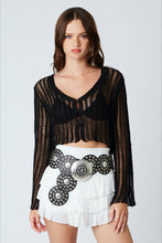 Load image into Gallery viewer, Black Crochet Melody Top
