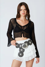 Load image into Gallery viewer, Black Crochet Melody Top
