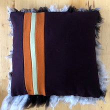 Load image into Gallery viewer, Grange Home Polka Dot Shearling Pillow with Wool Striped Back
