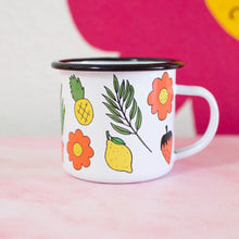 Load image into Gallery viewer, Fruits &amp; Flowers Enamel Mug
