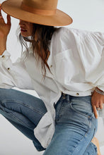 Load image into Gallery viewer, White Happy Hour Poplin Top
