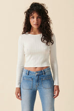 Load image into Gallery viewer, Cream Pointelle L/S Top
