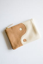 Load image into Gallery viewer, X Prism Cognac + Cream Yin Yang Zipper Pouch
