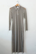 Load image into Gallery viewer, Brown Houndstooth Elena Midi Dress
